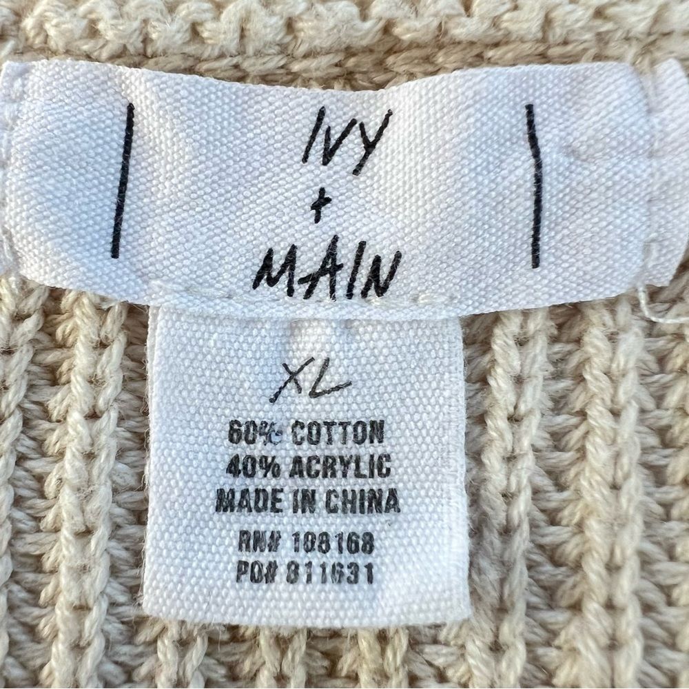 Ivy & Main Cream Pointelle Knit Cropped Cardigan Sweater Soft Girl Boho Chic XL - Picture 8 of 13